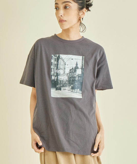 フォト プリント オーバーサイズ Tシャツ 363-9620