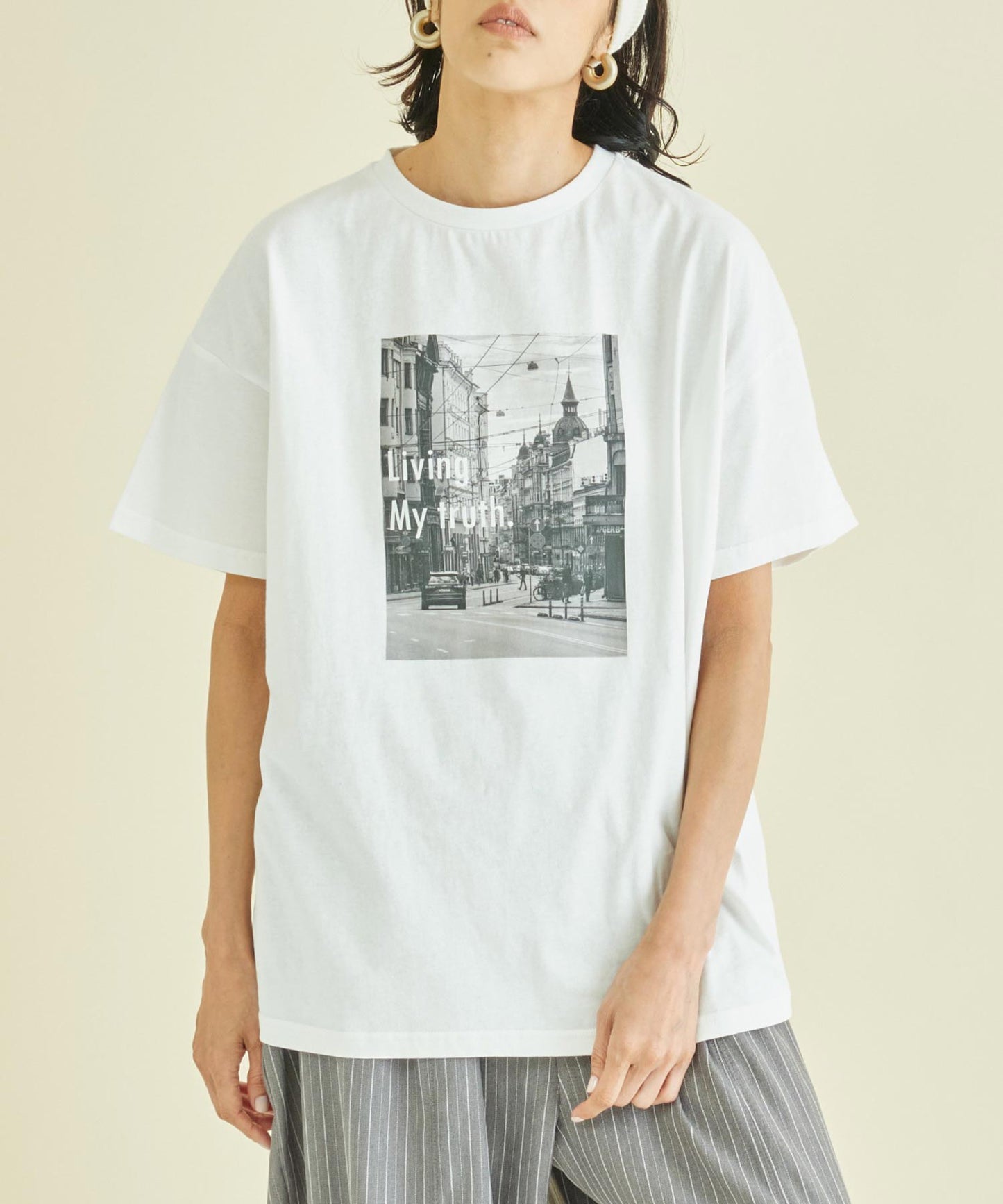 フォト プリント オーバーサイズ Tシャツ 363-9620