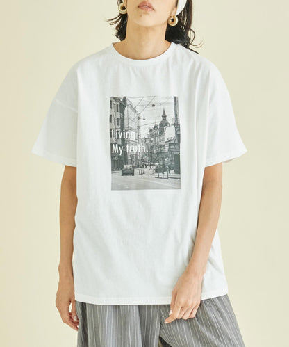 フォト プリント オーバーサイズ Tシャツ 363-9620