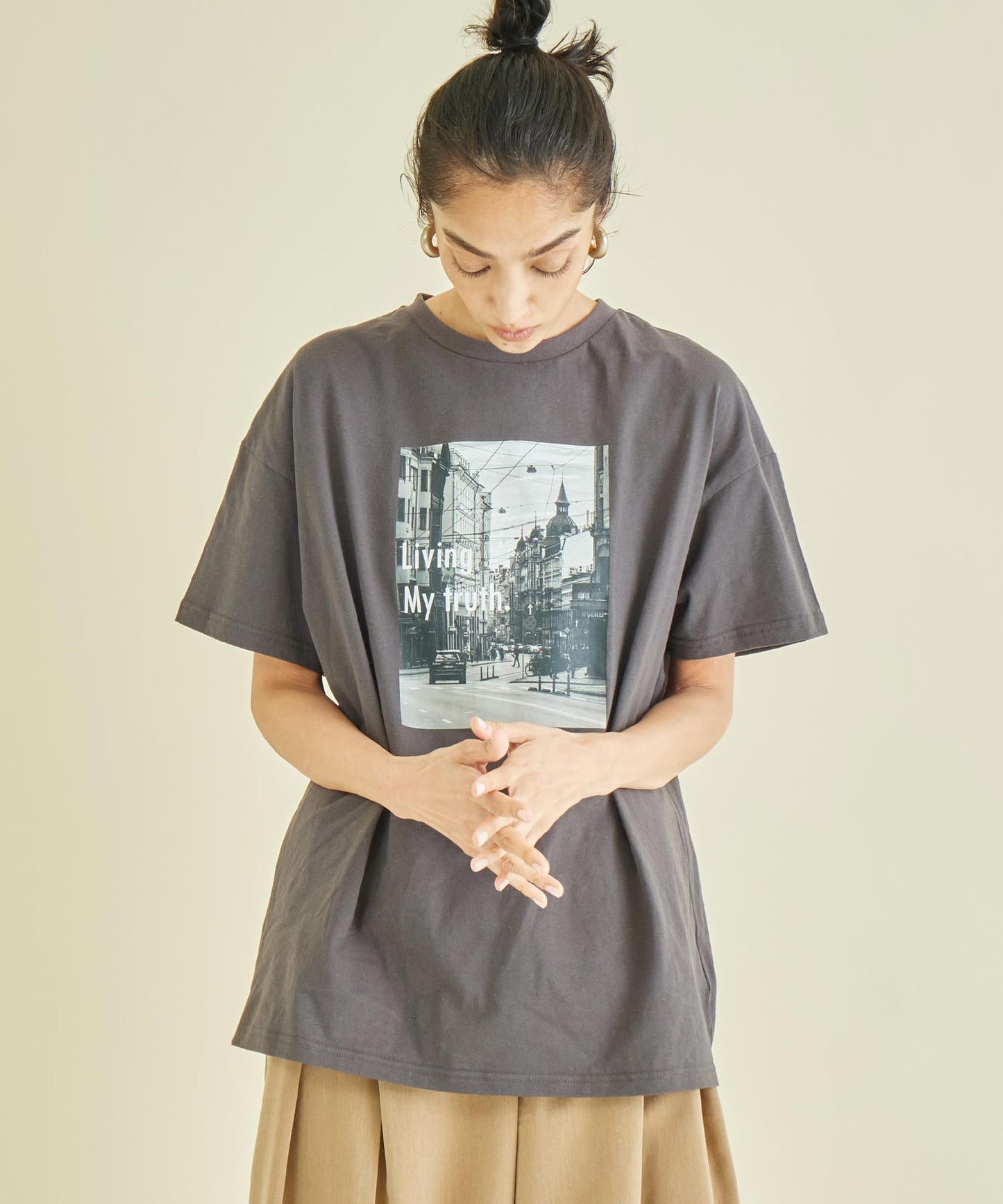 フォト プリント オーバーサイズ Tシャツ 363-9620