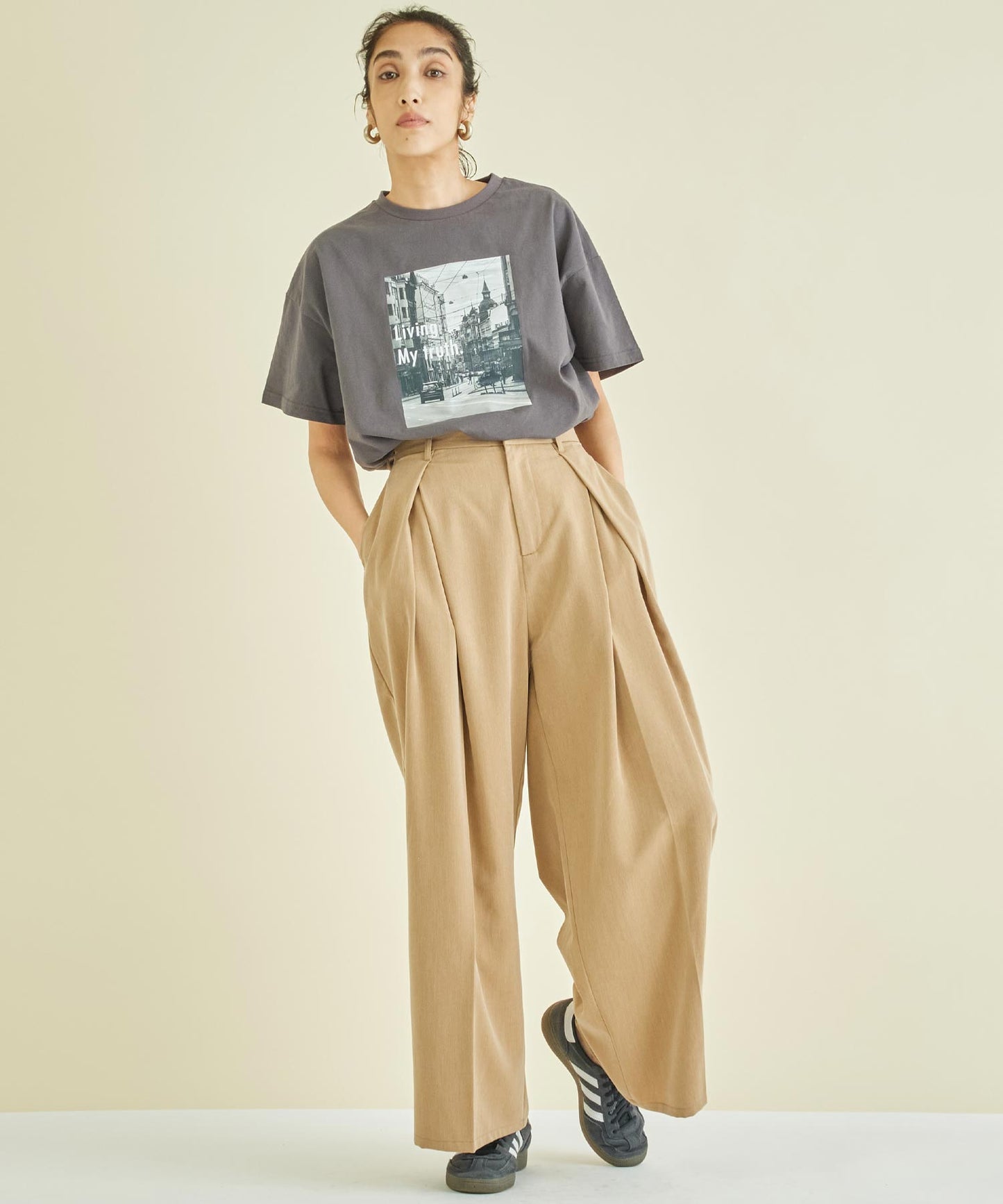 フォト プリント オーバーサイズ Tシャツ 363-9620