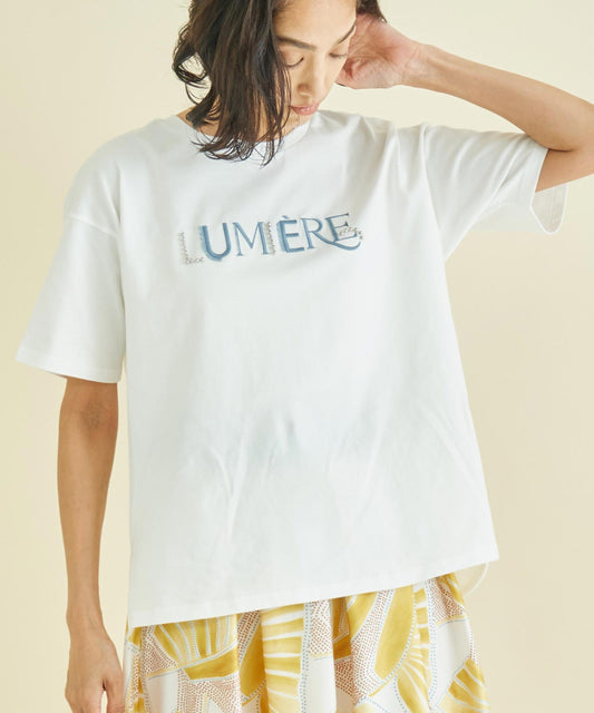 スタッズ ミックス 刺繍 ロゴ Tシャツ 363-9635