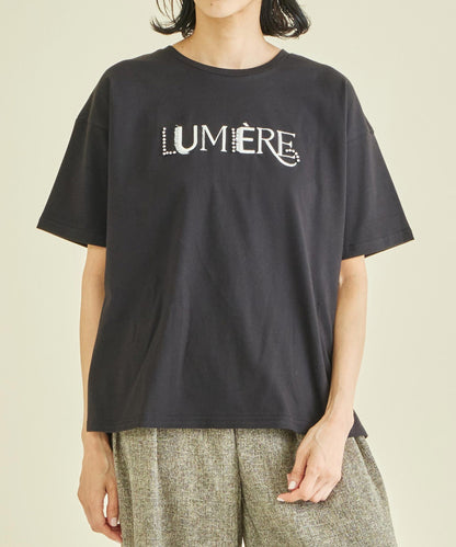 スタッズ ミックス 刺繍 ロゴ Tシャツ 363-9635