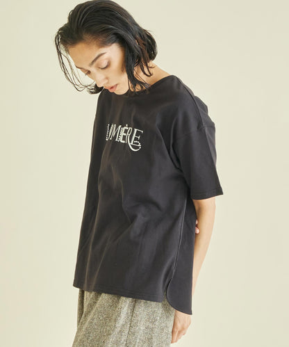 スタッズ ミックス 刺繍 ロゴ Tシャツ 363-9635