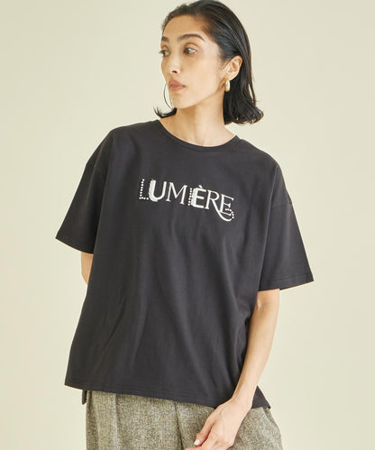 スタッズ ミックス 刺繍 ロゴ Tシャツ 363-9635