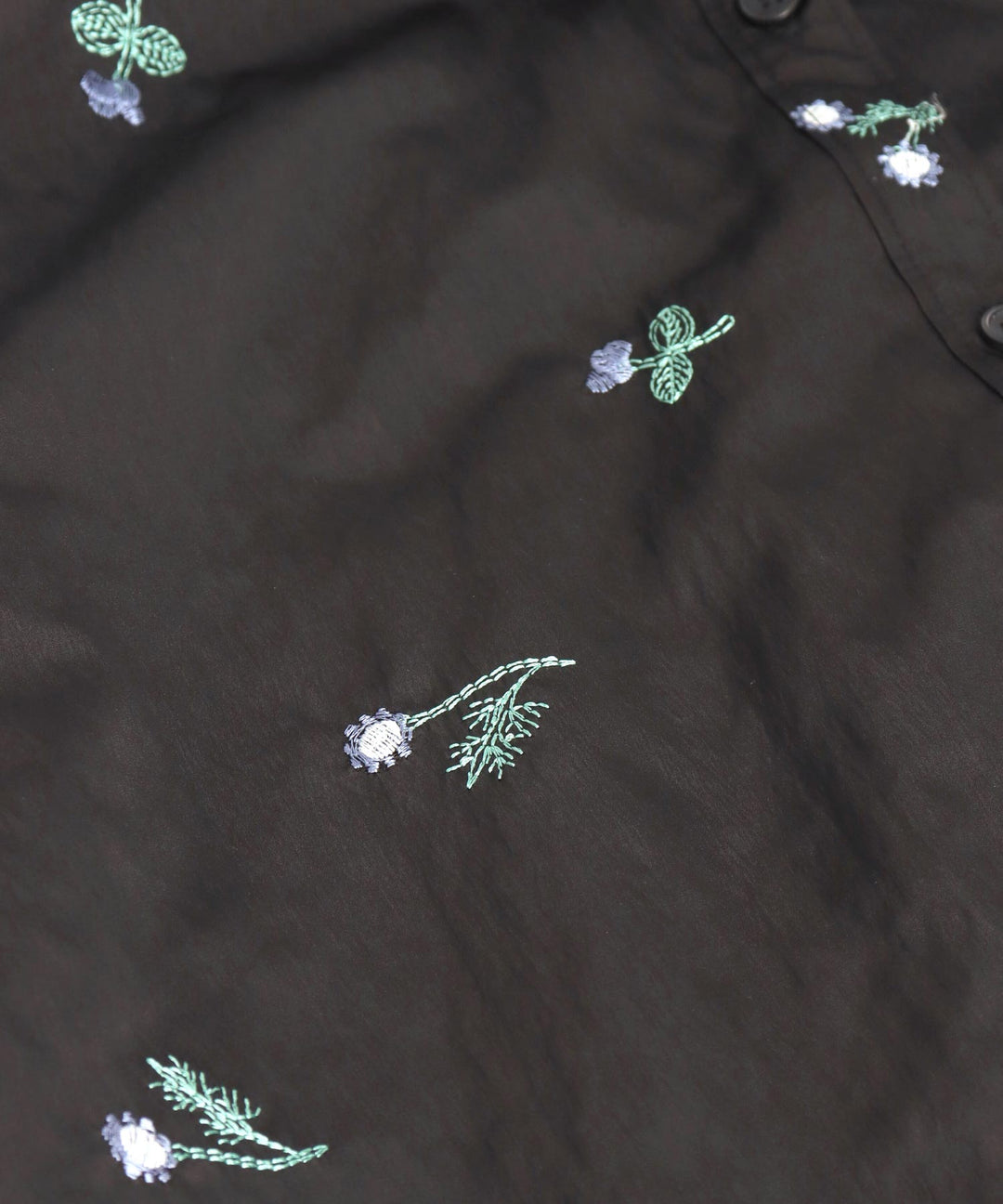 タフタ フラワー 刺繍 ハーフスリーブ ブラウス 363-9662