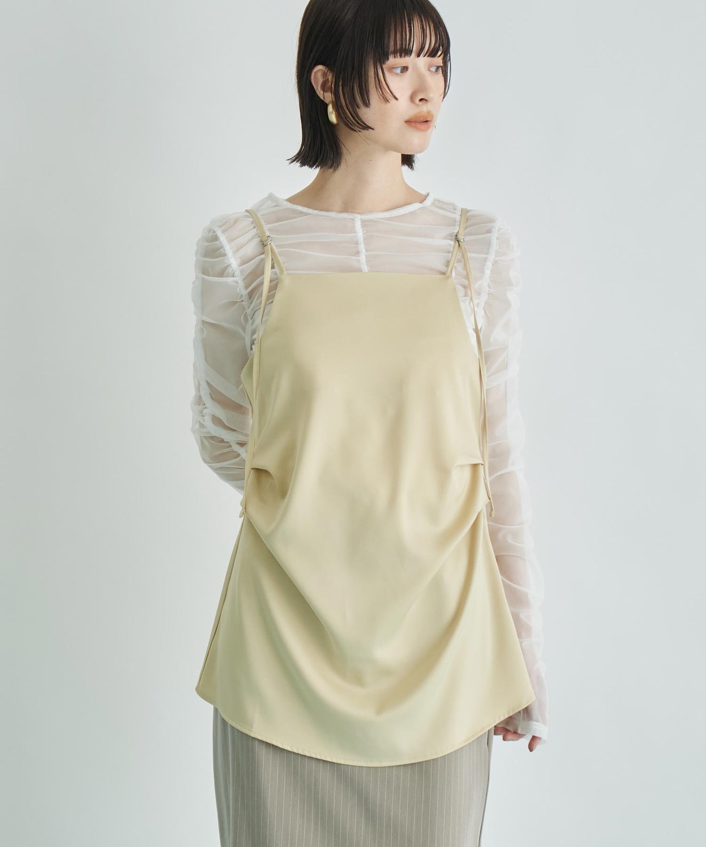 マットサテン ロング キャミソール 363-9665