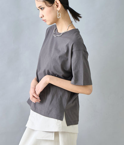 USAコットン シンプル クルーネック Tシャツ 363-9671