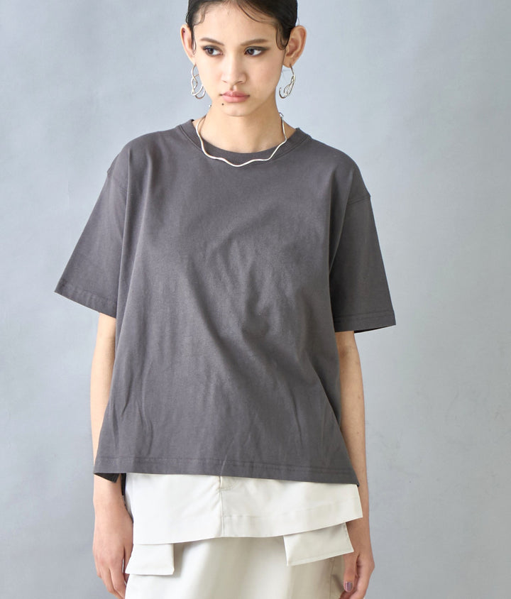 USAコットン シンプル クルーネック Tシャツ 363-9671