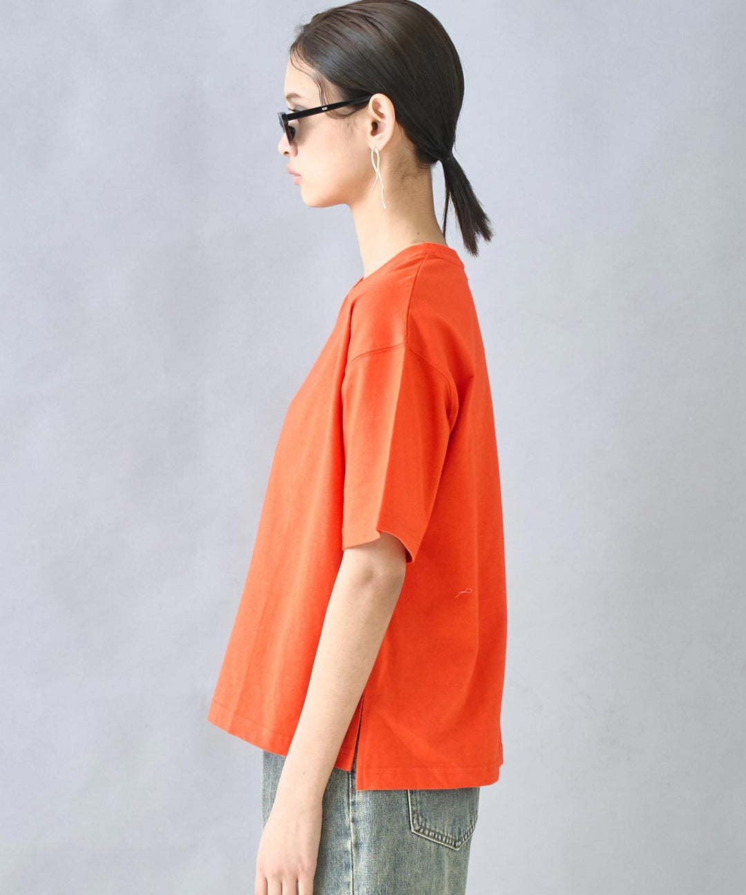 USAコットン シンプル クルーネック Tシャツ 363-9671
