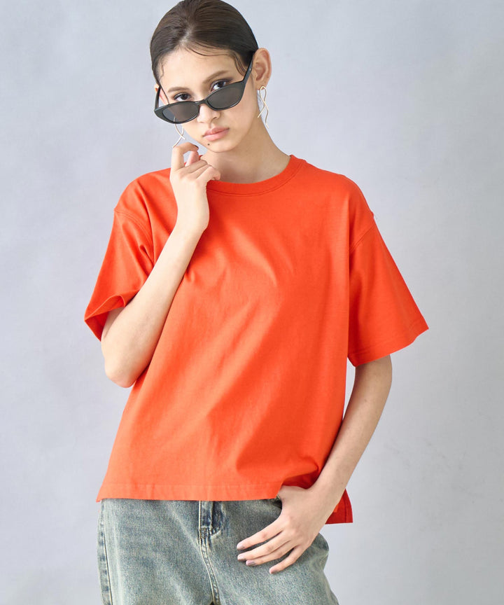 USAコットン シンプル クルーネック Tシャツ 363-9671