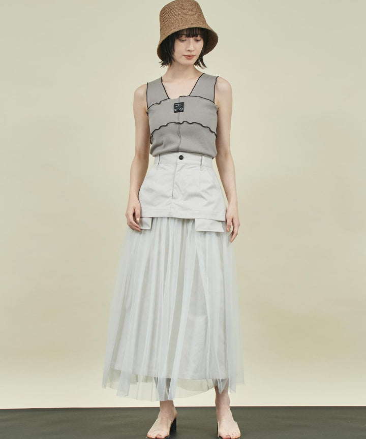 EimeeLaw 配色メロウ テレコ リブ タンクトップ 363-9705