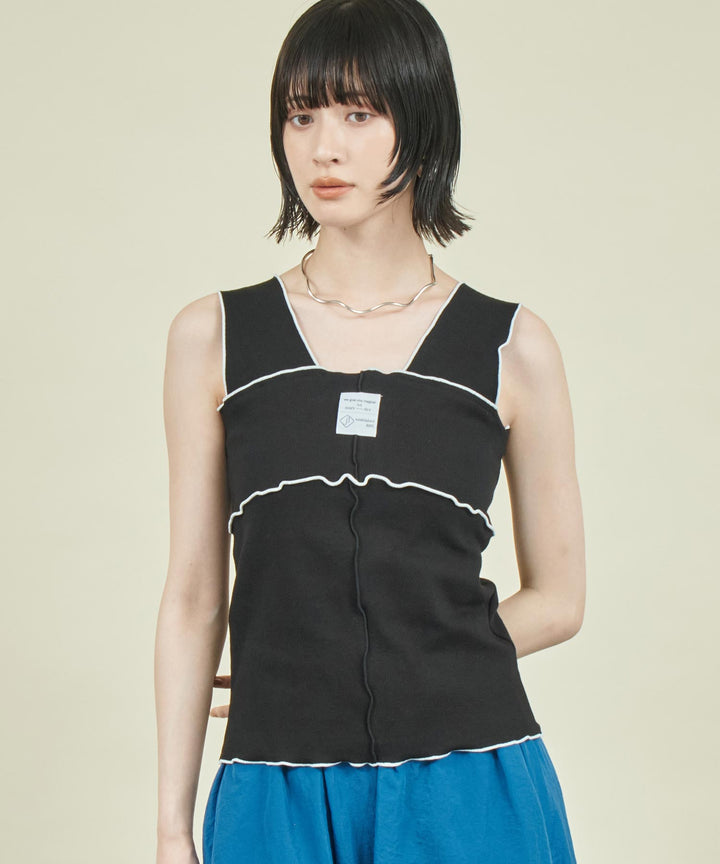 EimeeLaw 配色メロウ テレコ リブ タンクトップ 363-9705
