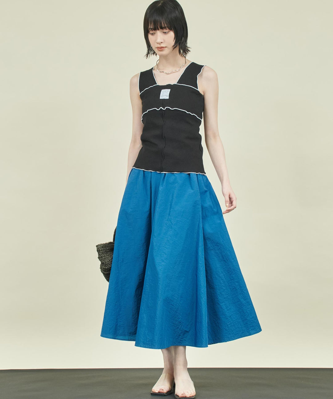 EimeeLaw 配色メロウ テレコ リブ タンクトップ 363-9705