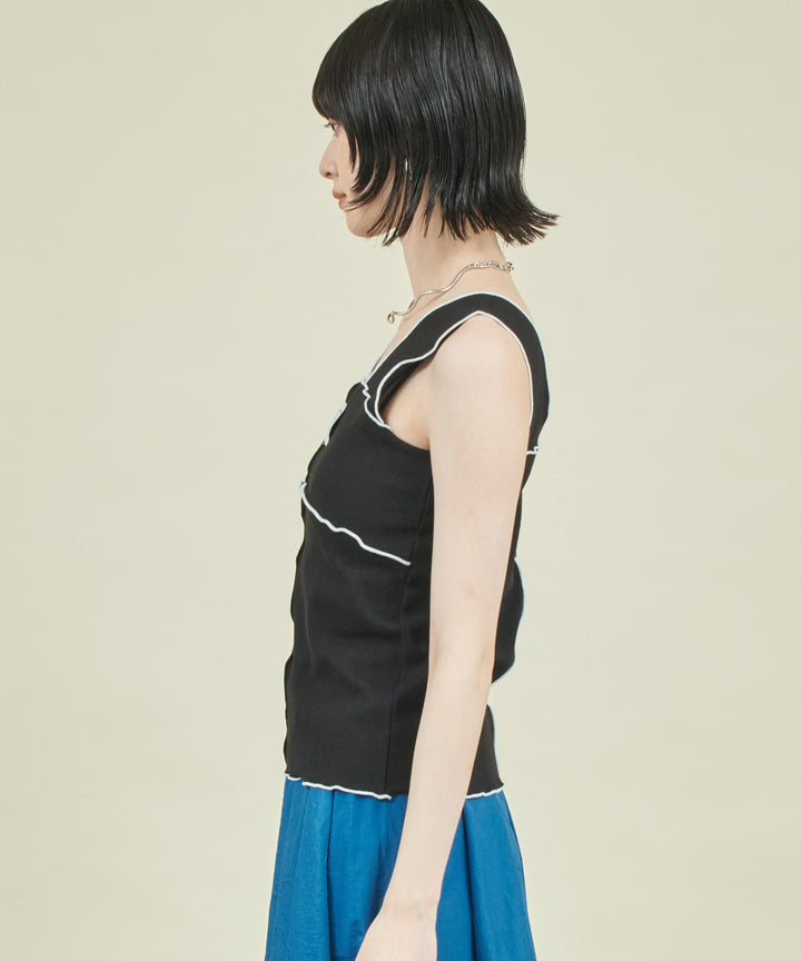 EimeeLaw 配色メロウ テレコ リブ タンクトップ 363-9705