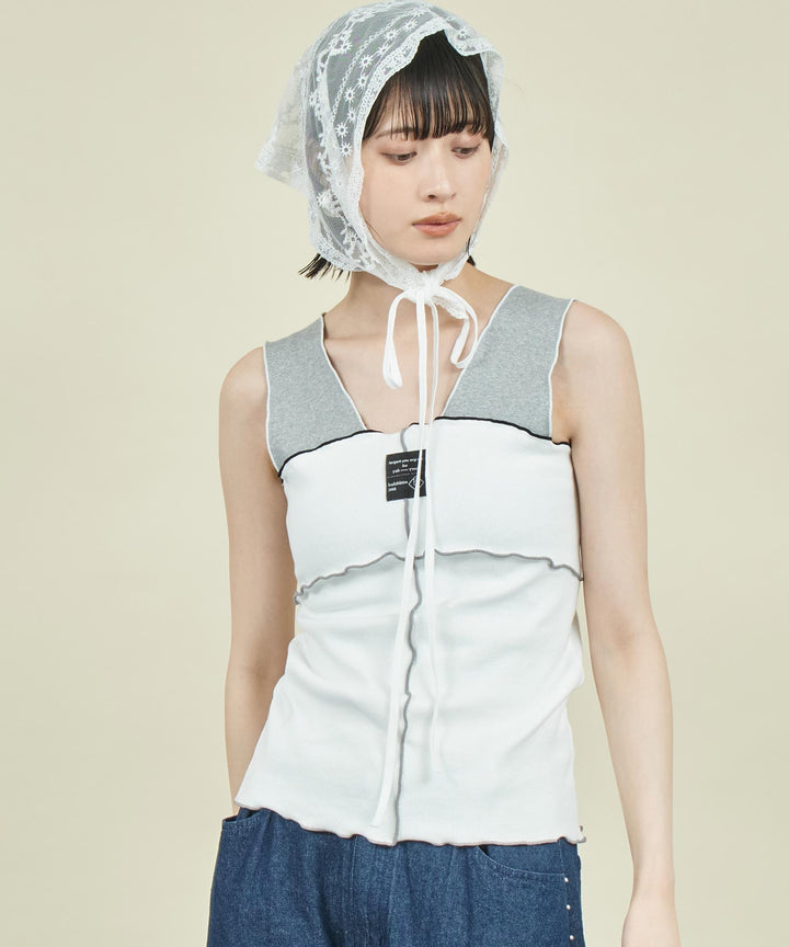 EimeeLaw 配色メロウ テレコ リブ タンクトップ 363-9705