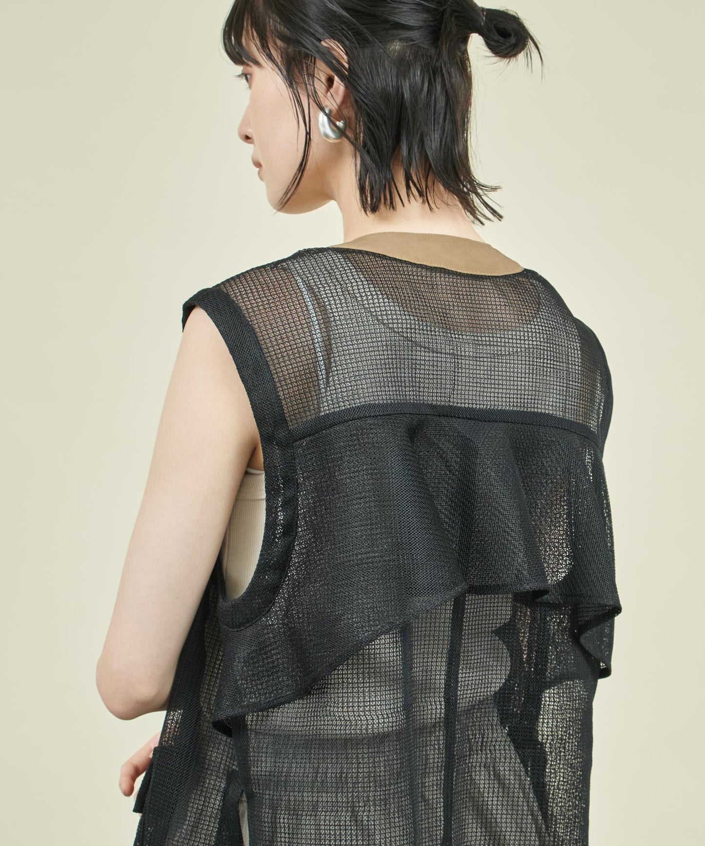 EimeeLaw バックフリル アウトポケット メッシュジレ 364-9706
