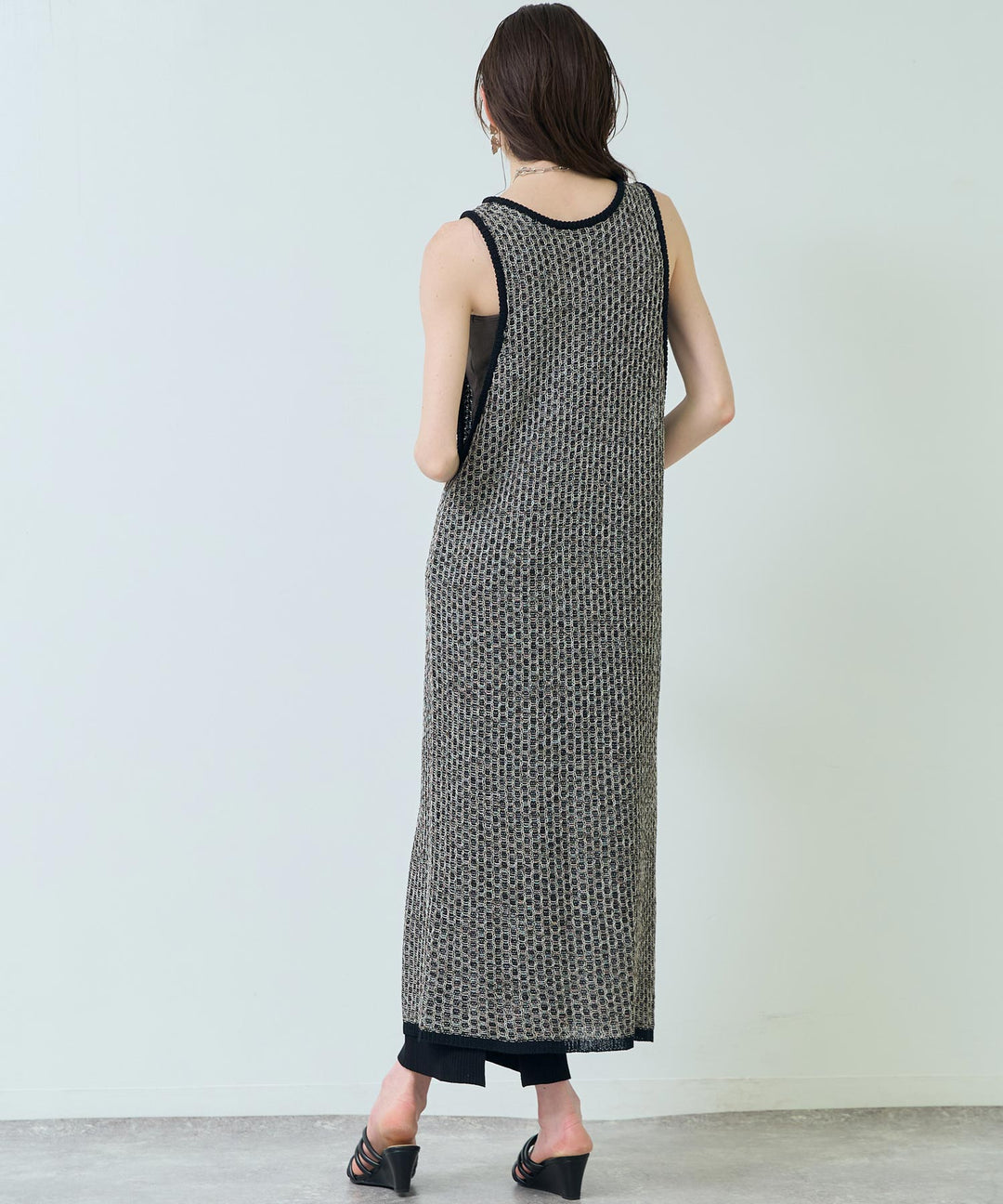 2WAY ミックスニット ジレ ワンピース 367-9652