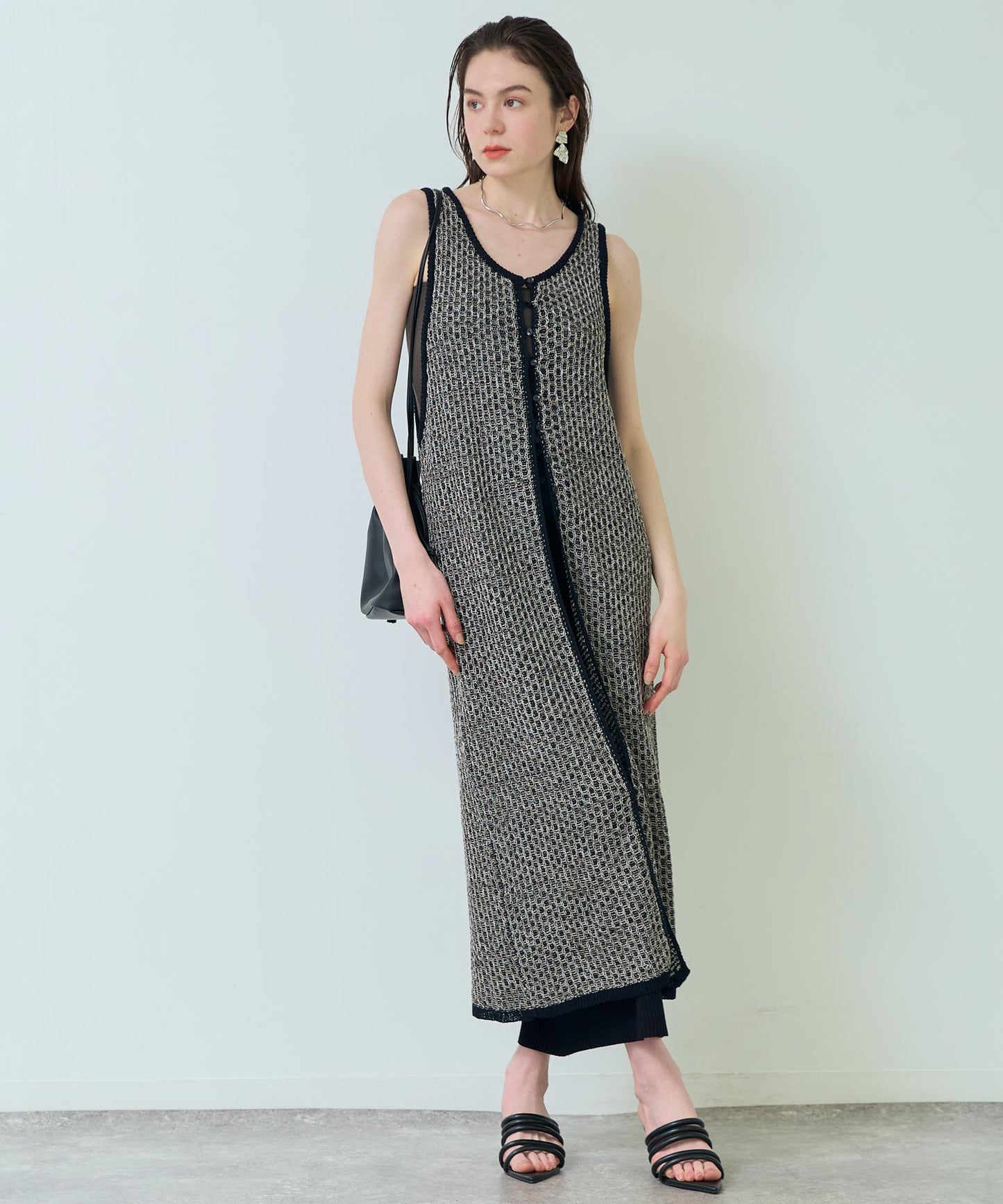 2WAY ミックスニット ジレ ワンピース 367-9652