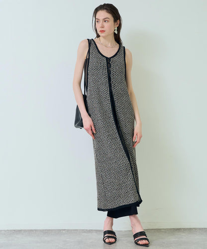 2WAY ミックスニット ジレ ワンピース 367-9652