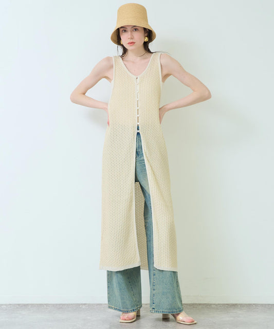 2WAY ミックスニット ジレ ワンピース 367-9652