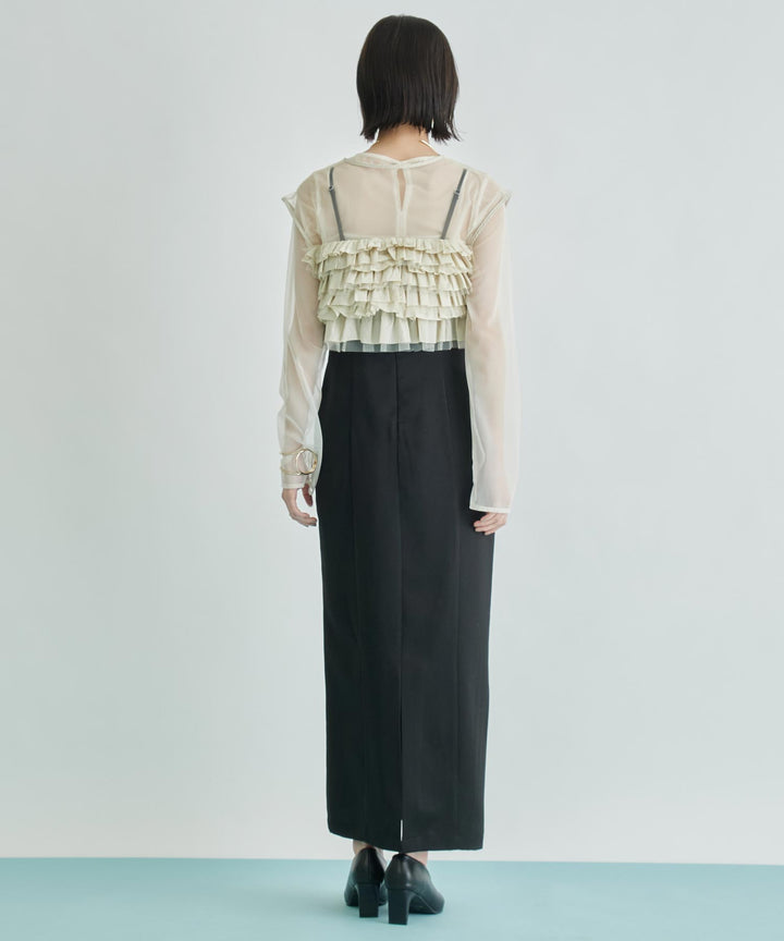 ANDRESD タフタ チュールフリル ボレロ セット ワンピース 367-9695