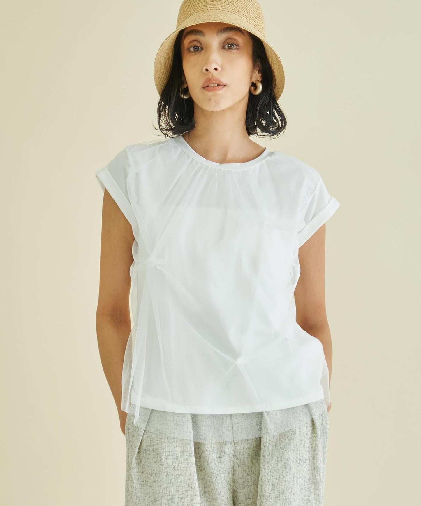 ITALY チュール カバード デザイン Tシャツ 393-2937