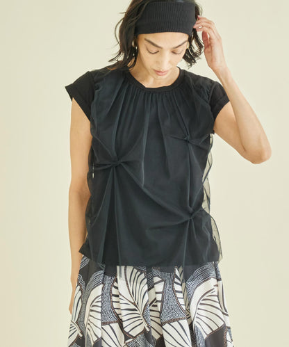 ITALY チュール カバード デザイン Tシャツ 393-2937