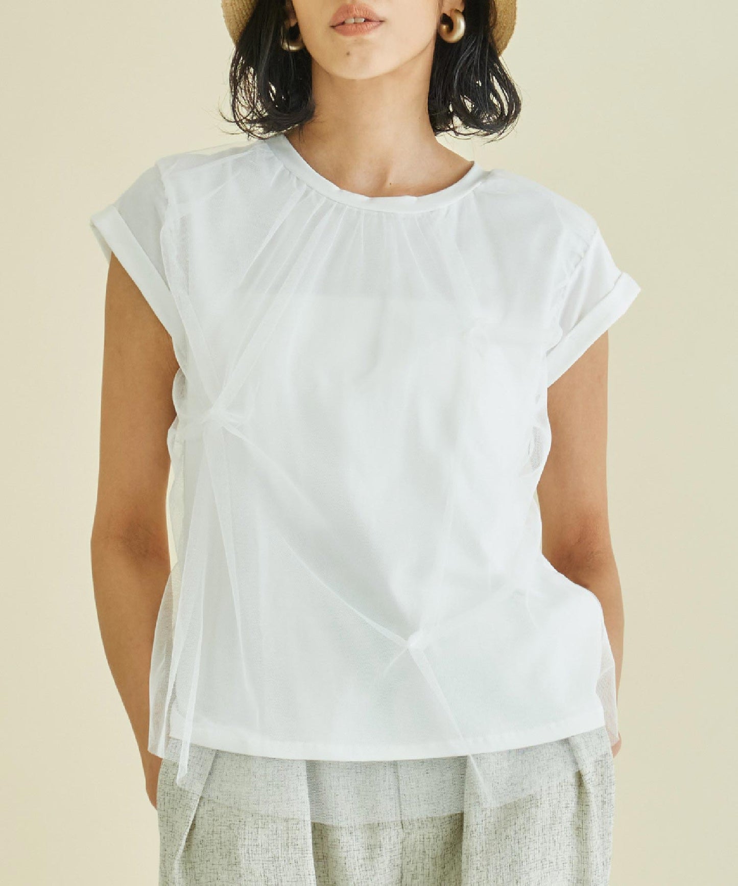 ITALY チュール カバード デザイン Tシャツ 393-2937