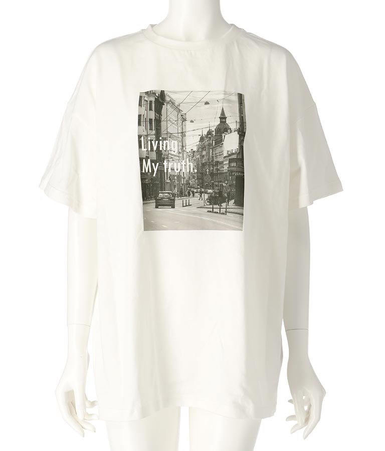 フォト プリント オーバーサイズ Tシャツ 363-9620
