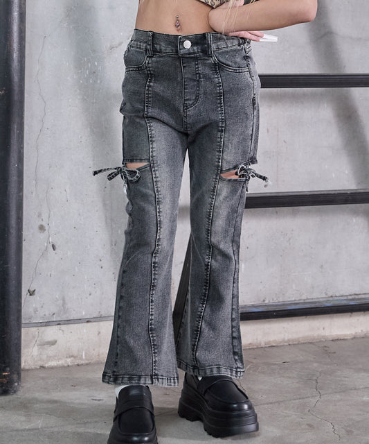 サイド リボン フレア パンツ（別売りセットアップ）【ジュニアお揃い】 422-3574