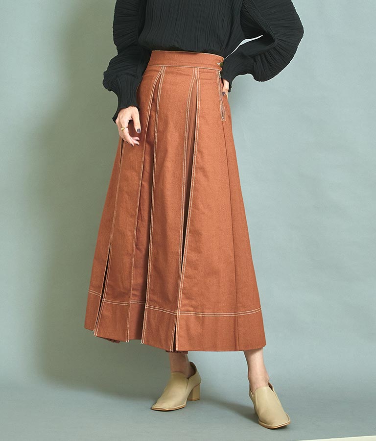 タックプリーツデザインスカート 361-8927