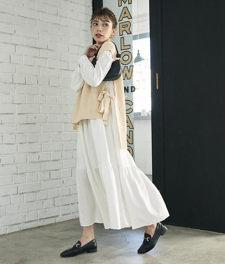 ティアード ロングワンピース 157-5287