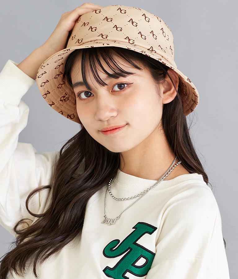 フェイクレザーモノグラムバケットハット 919-6958