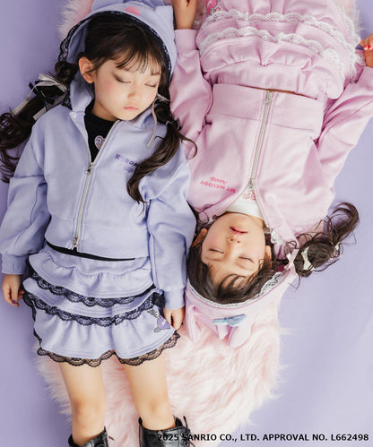 ラベンダー(110サイズ着用/身長：約106cm)、ライトピンク(110サイズ着用/身長：約103cm)