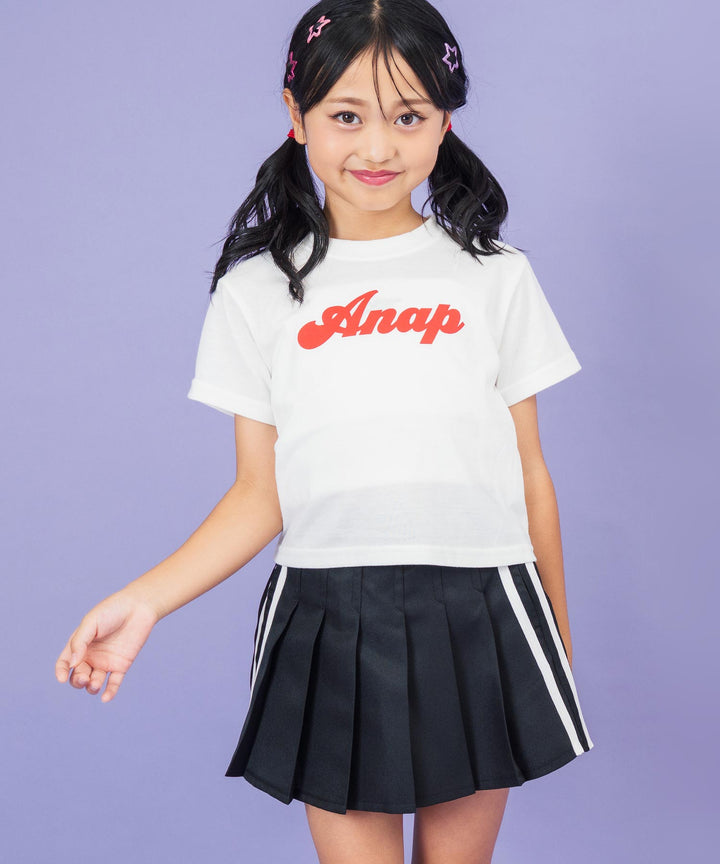 サイド ライン ツイル プリーツ スカート 【ジュニアお揃い】  421-3450
