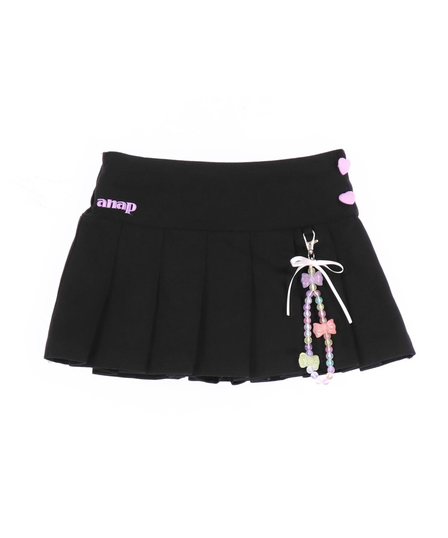 チャーム付 ハートボタン ハーフ プリーツ スカート 421-3507