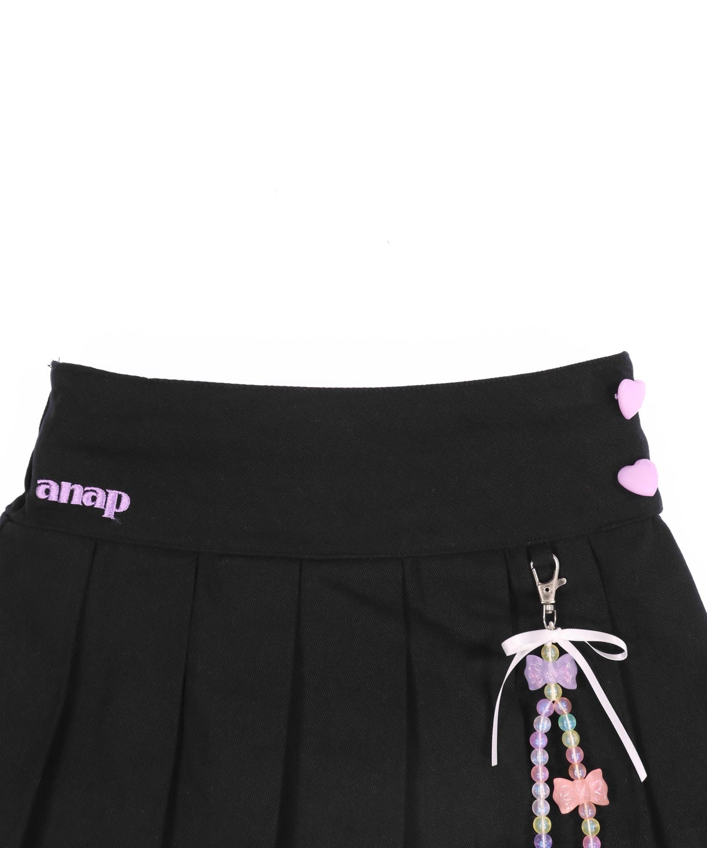 チャーム付 ハートボタン ハーフ プリーツ スカート 421-3507