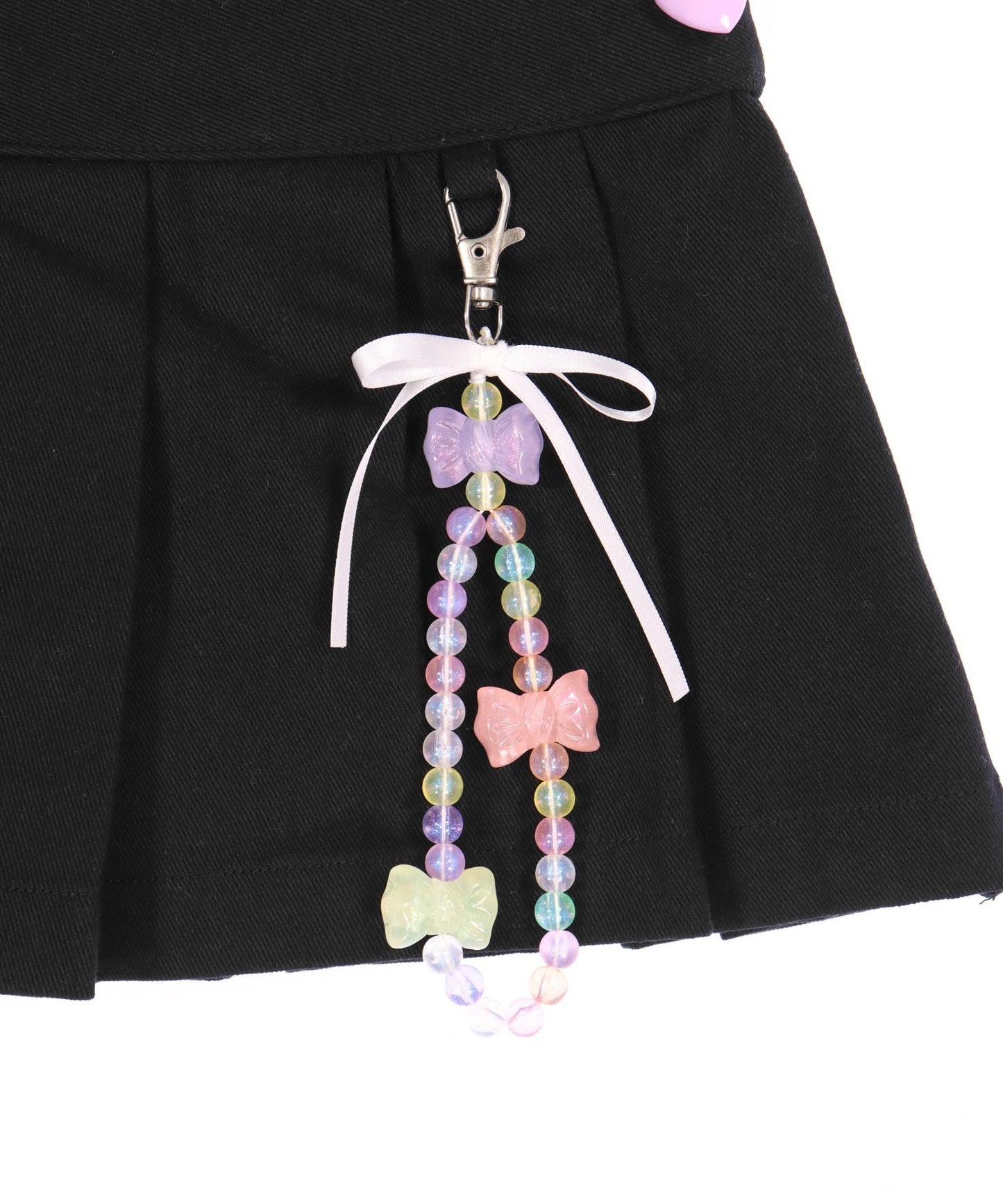 チャーム付 ハートボタン ハーフ プリーツ スカート 421-3507