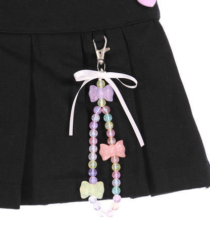 チャーム付 ハートボタン ハーフ プリーツ スカート 421-3507