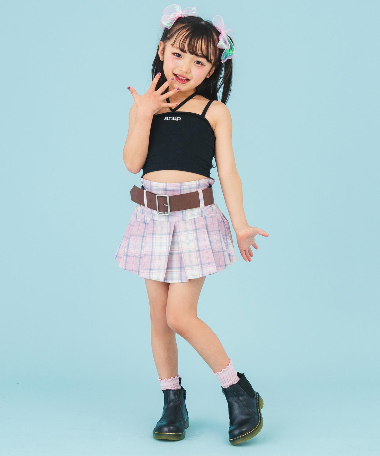 ベルト付 プリーツ スカート 421-3518