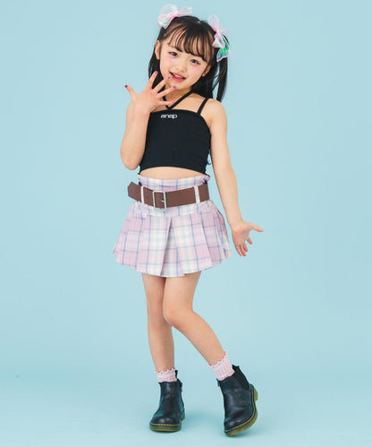 ベルト付 プリーツ スカート 421-3518