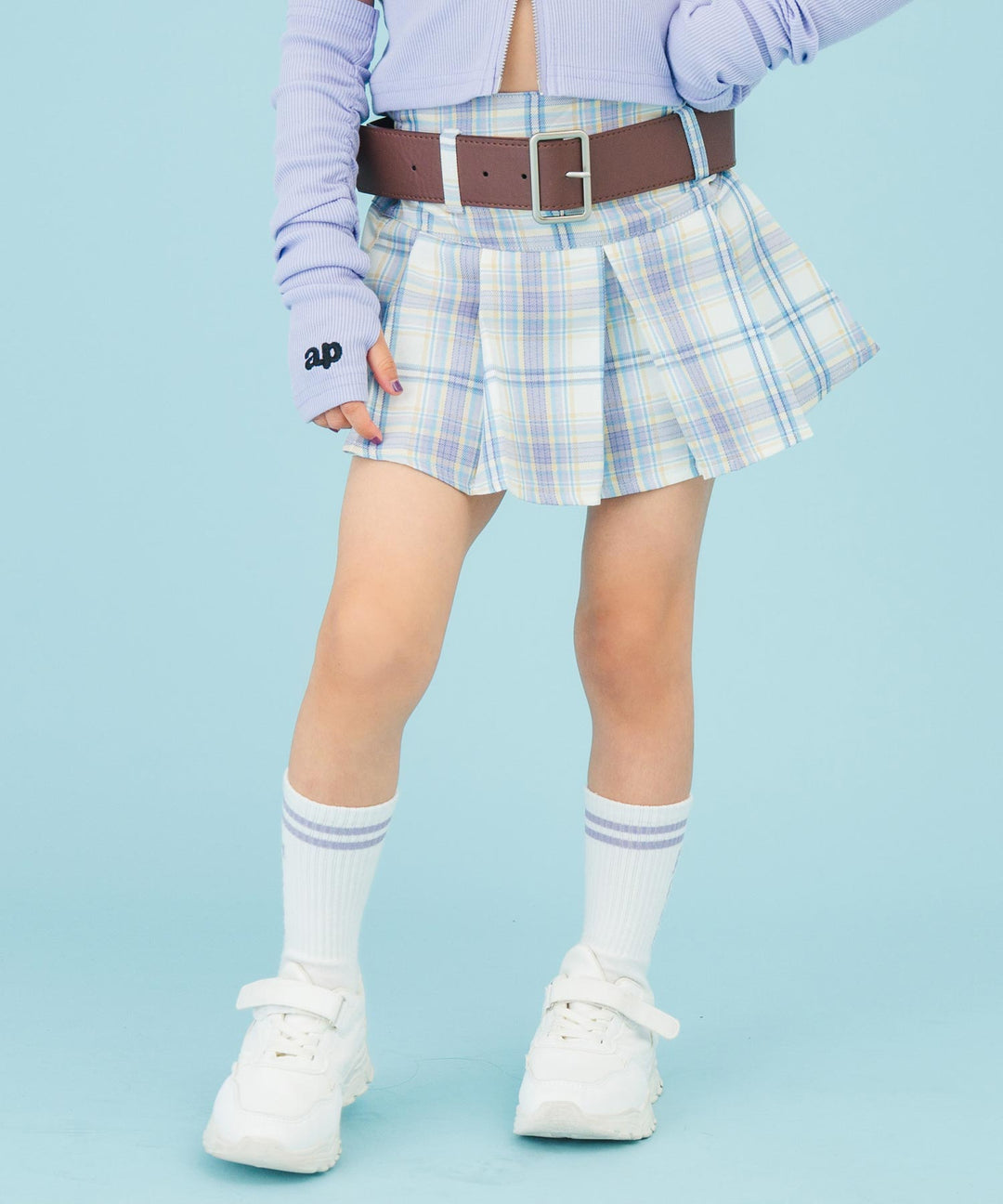ベルト付 プリーツ スカート 421-3518