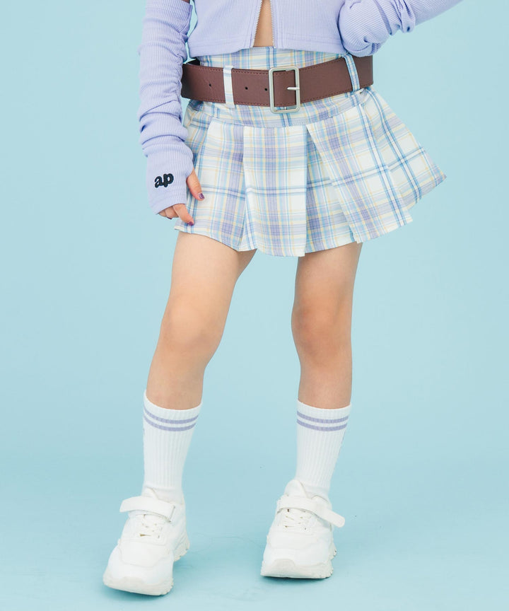 ベルト付 プリーツ スカート 421-3518