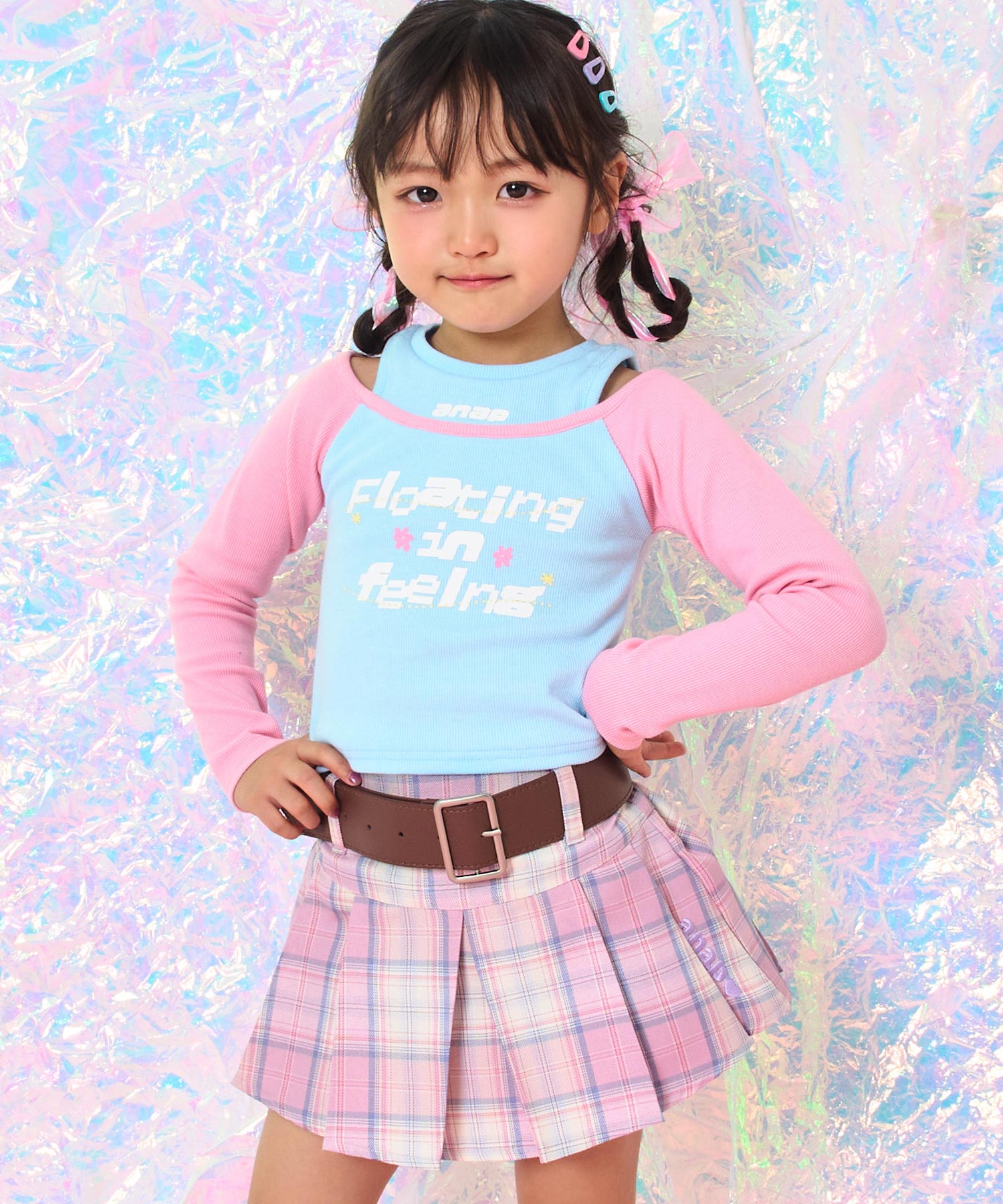 ピンク(110サイズ着用/身長：約113cm)