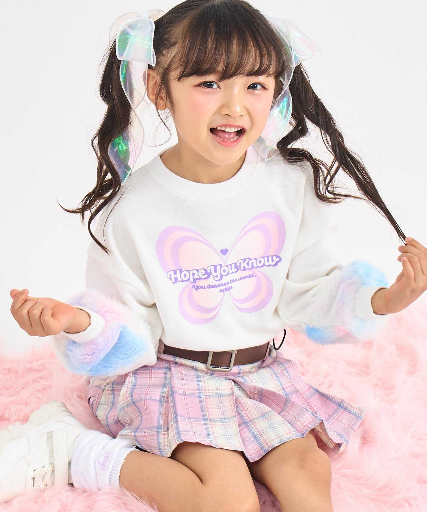 ピンク(110サイズ着用/身長：約113cm)