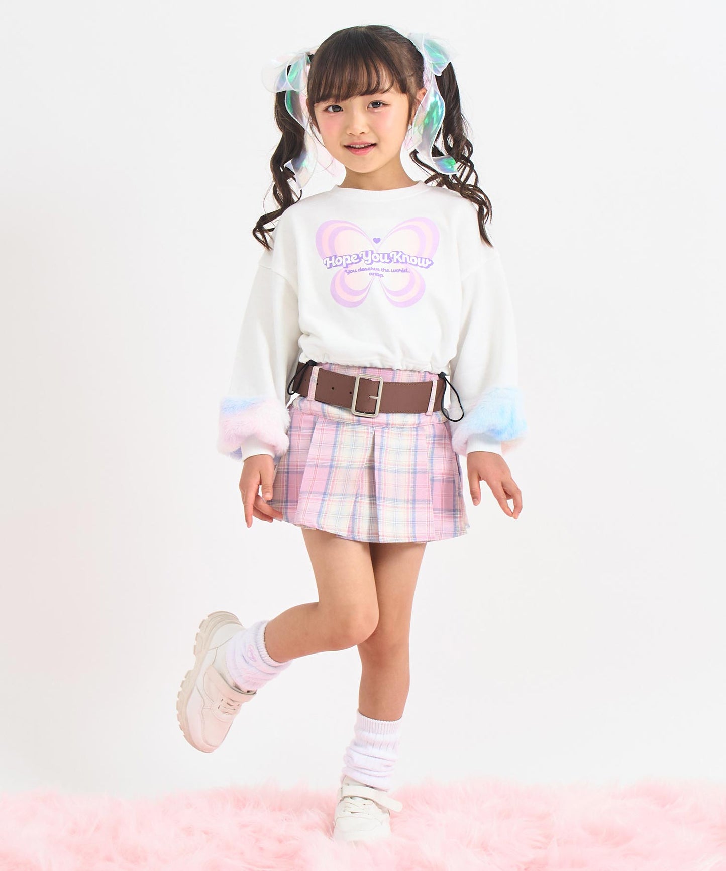 ピンク(110サイズ着用/身長：約113cm)