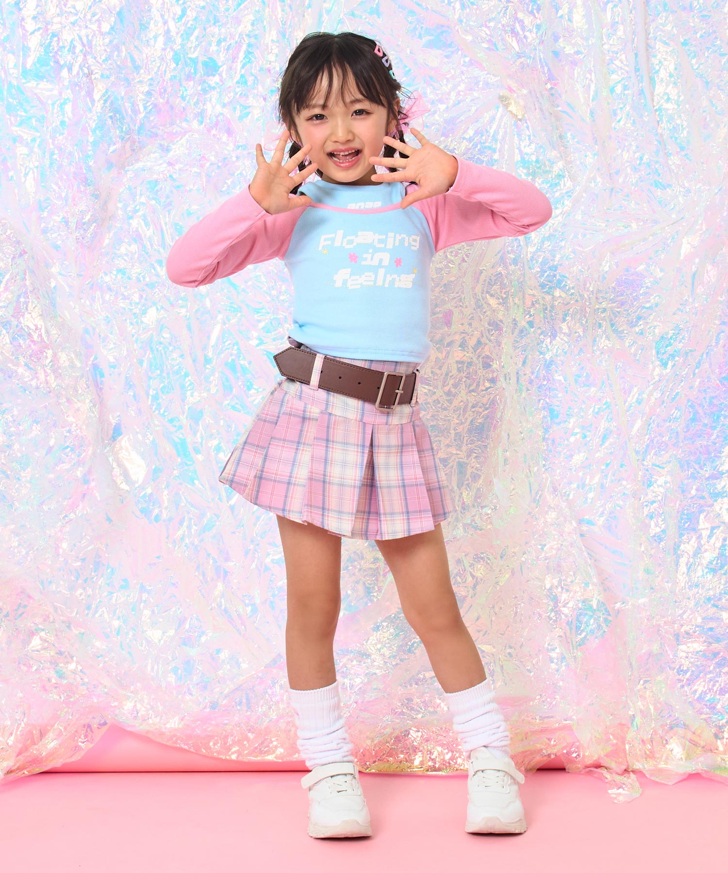 ピンク(110サイズ着用/身長：約113cm)