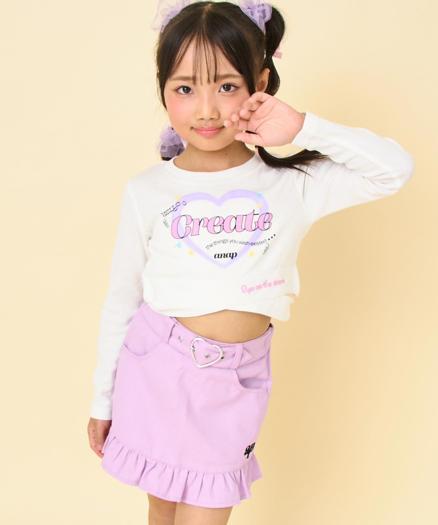 ラベンダー(110サイズ着用/身長：約115cm)