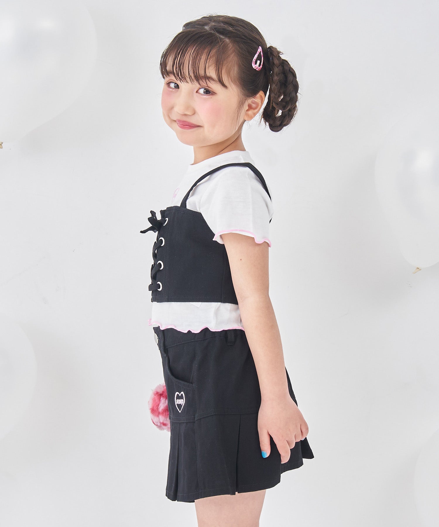 チャーム付 ハーフプリーツ スカート（別売りセットアップ） 421-3593